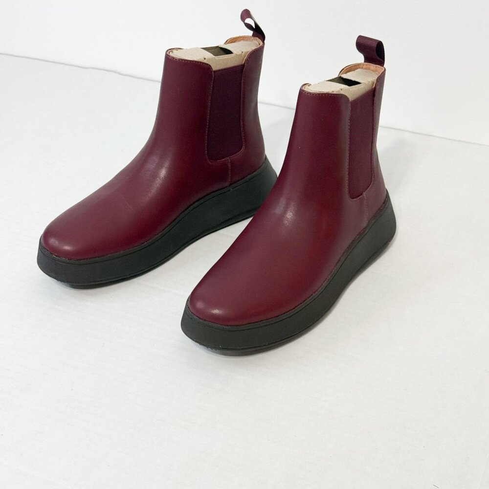 FitFlop NWB Sz 8 F-Mode Plummy Leather Flatform Chelsea Bootie - Picture 4 of 11